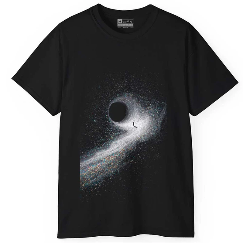 تی‌شرت آستین کوتاه مردانه پاد آفرین مدل آدمک و کهکشان کد 37
