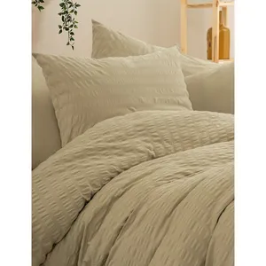 سرویس ملحفه کاتن باکس مدل Crepe Bej دو نفره 4 تکه