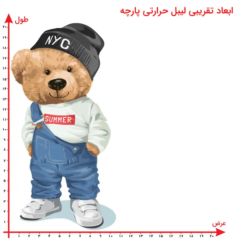 استیکر پارچه و لباس طرح تدی