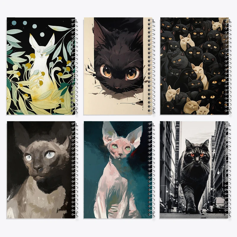 دفتر نقاشی 50 برگ خندالو طرح گربه (Cat) کد 887 مجموعه 6 عددی