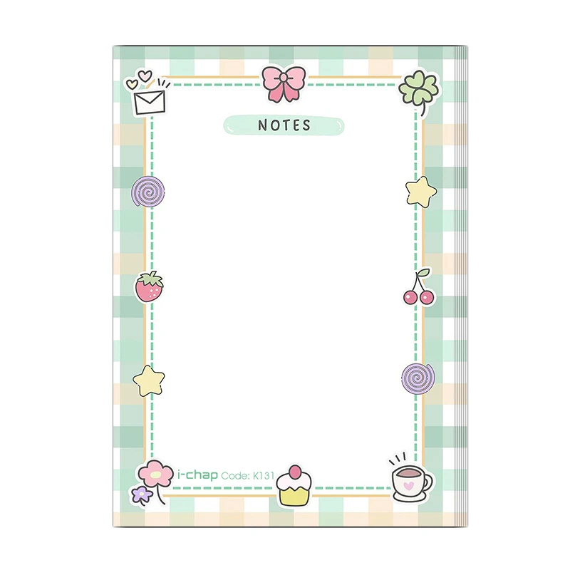 کاغذ یادداشت آی چاپ طرح آبنبات کد K131 سایز 10*14 سانتی متر بسته 50 عددی