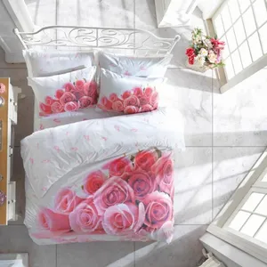 سرویس ملحفه کاتن باکس مدل 3D Darling Pembe دو نفره 4 تکه