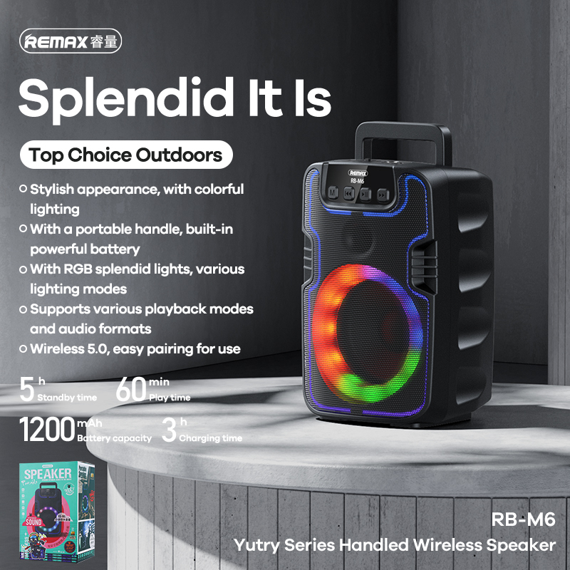اسپیکر بلوتوثی ریمکس مدل wireless RB-M6