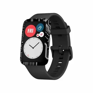 MAHOOT Black-Printed-Circuit-Board Cover Sticker for Huawei Watch Fit Smartwatch