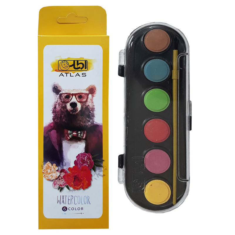 آبرنگ 6 رنگ اطلس مدل 6003 کد 1