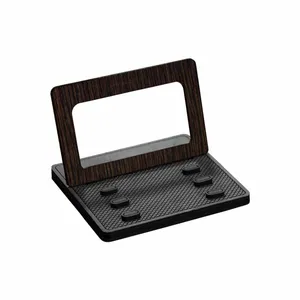 MAHOOT Mobile Phone and Tablet Stand Model 3 Dark_Gold_Stripes_Wood