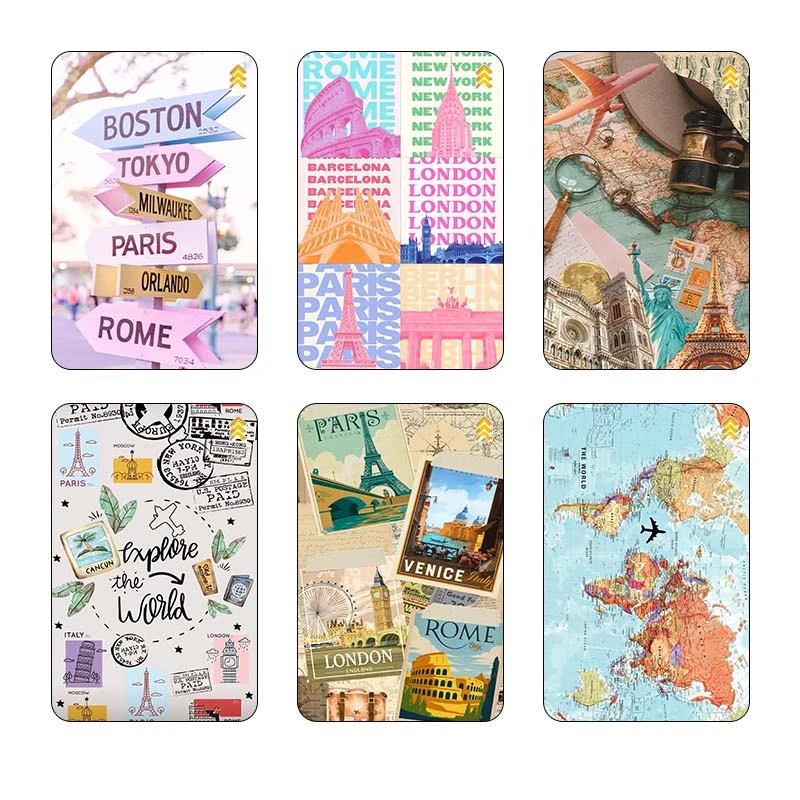 استيکر کارت کارنيکا طرح سفر Travel کد 38843 مجموعه 6 عددی