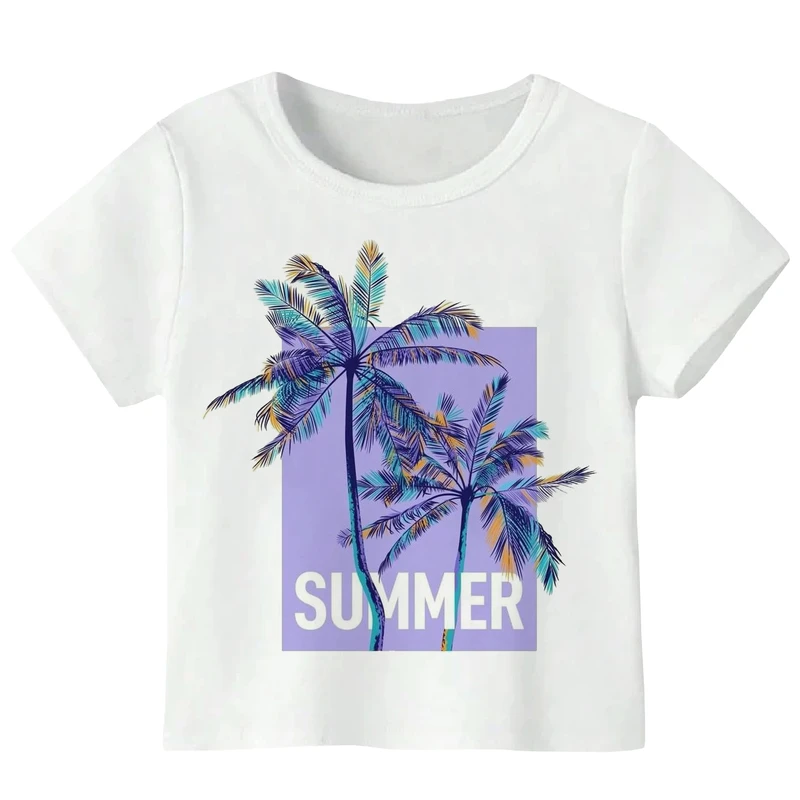 تی‌شرت آستین کوتاه دخترانه مدل W175 طرح تابستان