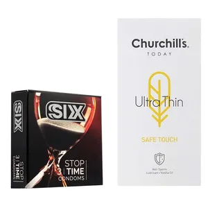 کاندوم چرچیلز مدل Safe Touch بسته 12 عددی به همراه کاندوم سیکس مدل کلاسیک تاخیری بسته 3 عددی 