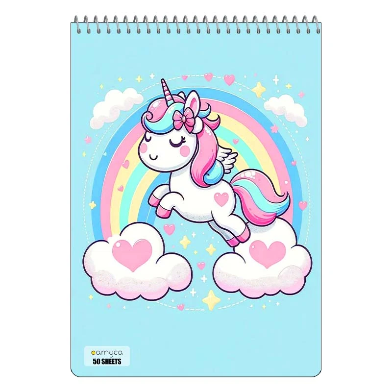دفتر نقاشی 50 برگ سیمی کارنیکا طرح یونیکورن Unicorn کد 16246