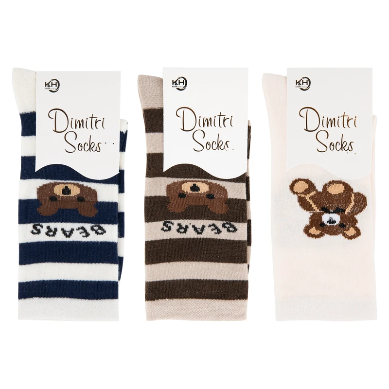 جوراب ساق بلند بچگانه دیمیتری مدل DM9-4 مجموعه 3 عددی