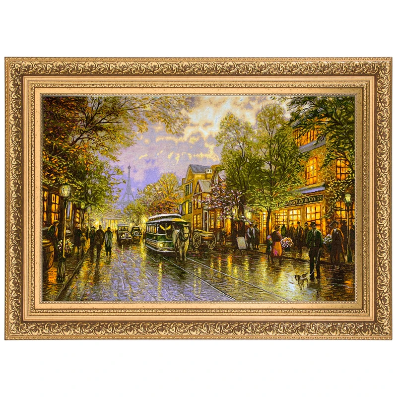 تابلو فرش دستباف مدل منظره شانزه لیزه و ایفل کد 373888