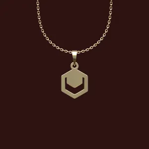 گردنبند طلا 18 عیار زنانه مدوپد مدل هندسی کد W2-1-1030