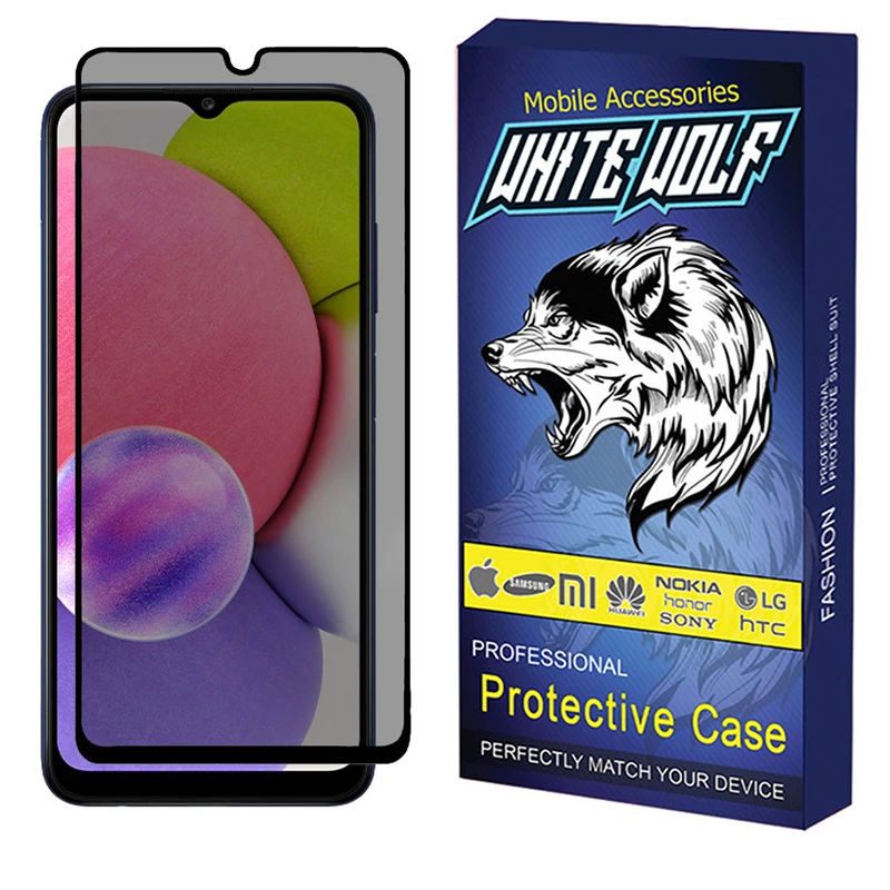محافظ صفحه نمایش حریم شخصی وایت ولف مدل WGP3 مناسب برای گوشی موبایل سامسونگ Galaxy A03s