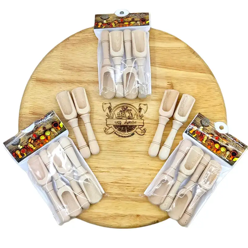 قاشق چوبی مدل سرتاس کد S 101 مجموعه 4 عددی