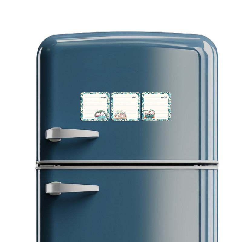 تخته وایت برد لاژید مدل برنامه ریزی سایز 9X9 سانتی متر مجموعه 3 عددی