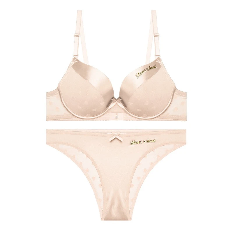 ست شورت و سوتین زنانه آنی لوکس مدل نیم جک فنردار ساتن و تور طرح قلب کد 862391ST