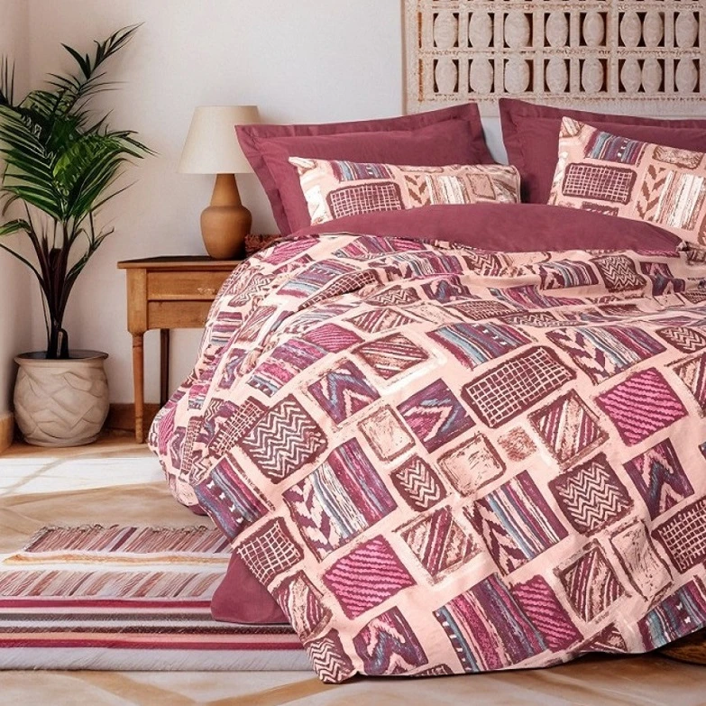 سرویس روتختی کاتن باکس مدل Ethnic Estilo Bordo دونفره 4 تکه