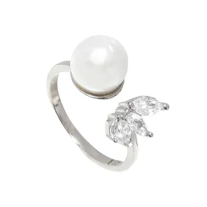 انگشتر نقره زنانه مدل مروارید  کد 161