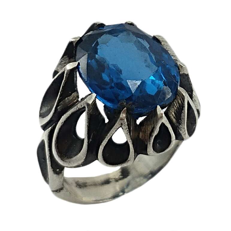 انگشتر نقره مردانه مدل توپاز کد 3525062