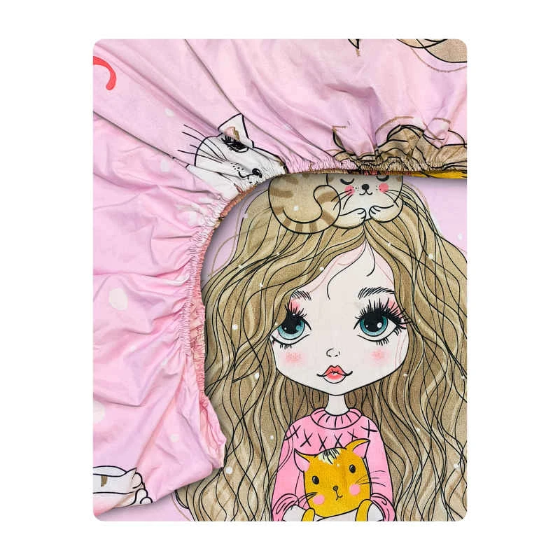 ملحفه آدنو مدل Little girl کد CH130 یک نفره سایز 90x200 سانتی متر