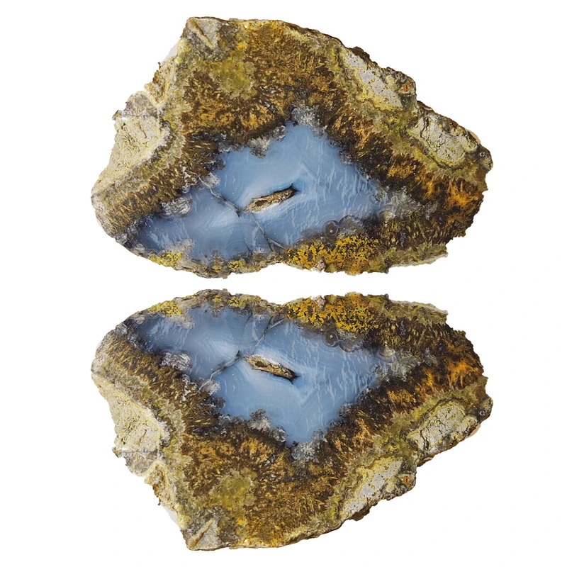 سنگ عقیق مدل مویی دودی کد P 80 مجموعه 2 عددی