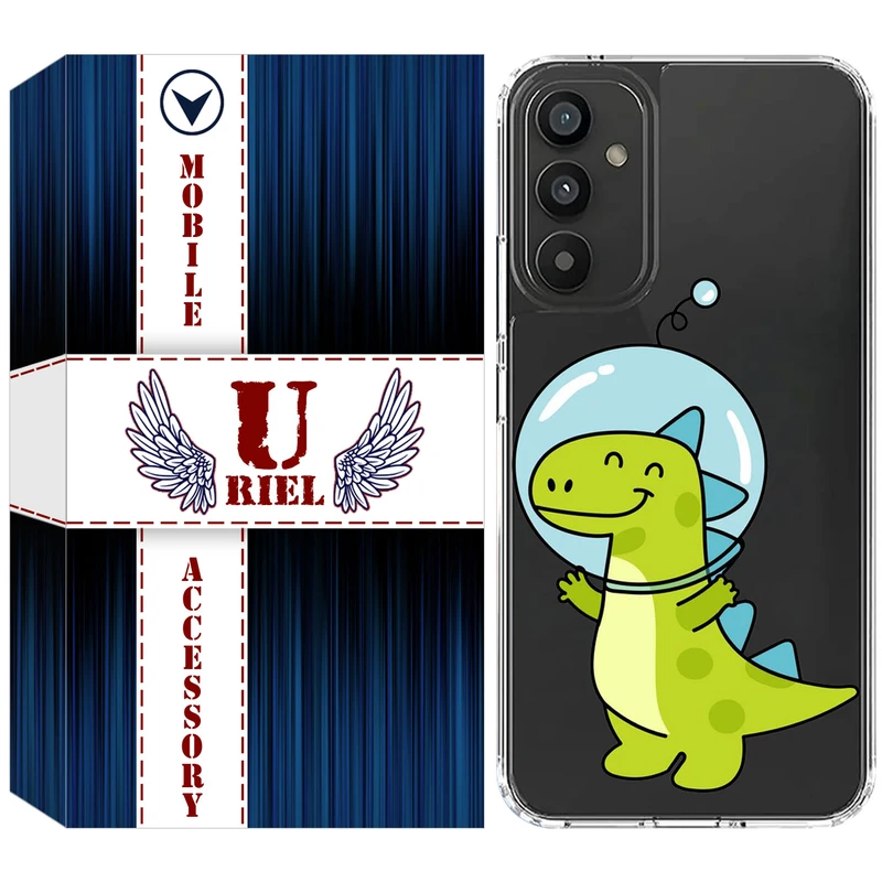 کاور یوریل مدل Clear کد 62 طرح دایناسور فضانورد مناسب برای گوشی موبایل سامسونگ Galaxy A15