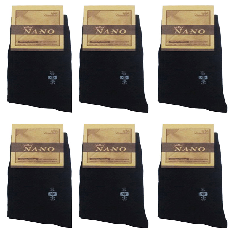 جوراب ساق بلند مردانه مدل نانو مجموعه 6 عددی