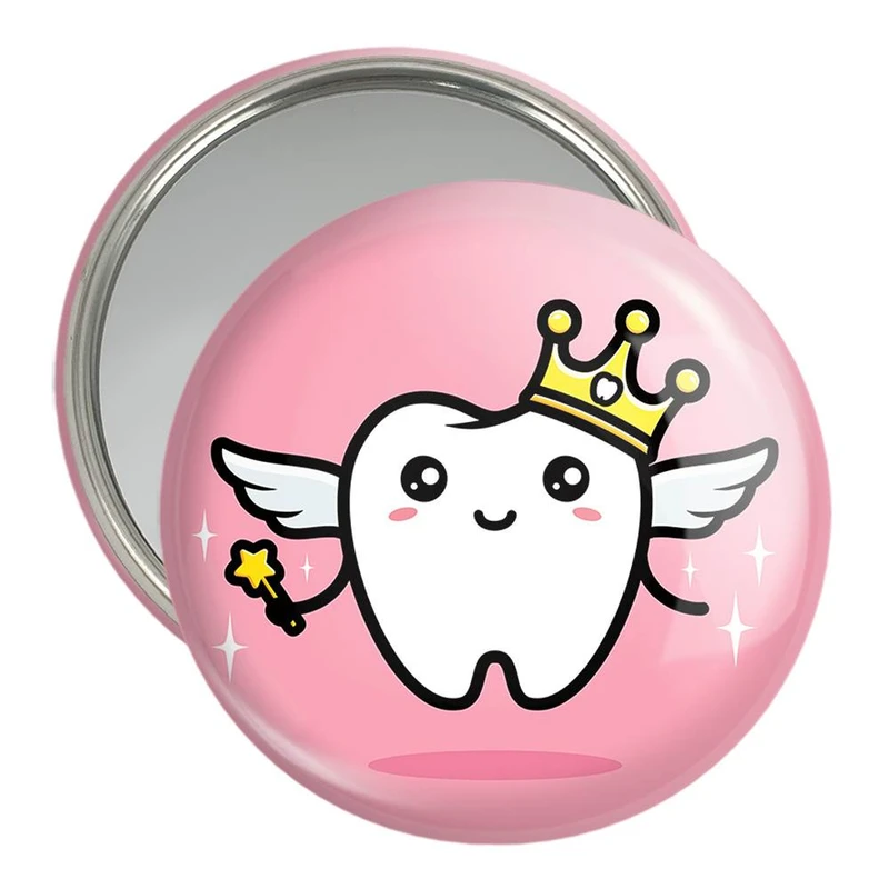 آینه جیبی خندالو مدل جشن دندونی دخترونه  کد 10925