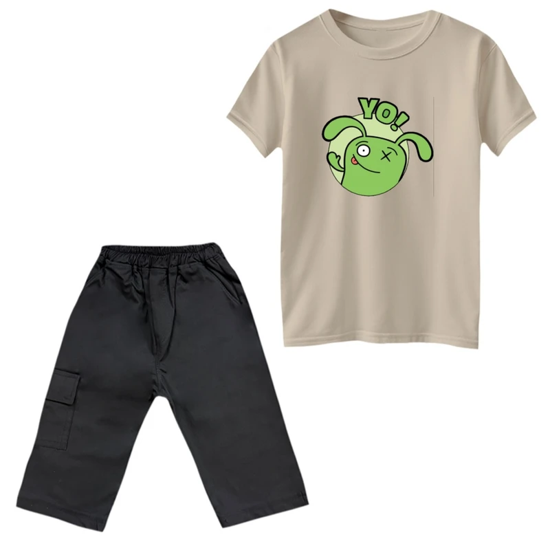 ست تی‌شرت و شلوارک دخترانه مدل میکروب