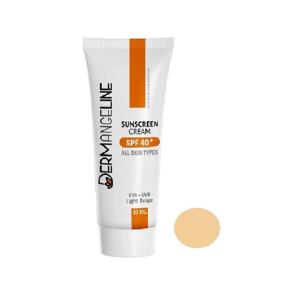 تجریه خرید کرم ضد آفتاب رنگی درمنجلین مدل Light Beige SPF 40 مناسب انواع پوست حجم 30 میلی لیتر