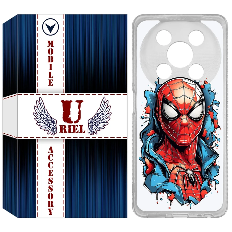 کاور یوریل مدل Clear کد 34 طرح اسپایدرمن مناسب برای گوشی موبایل وکال V2 / V2 Lite