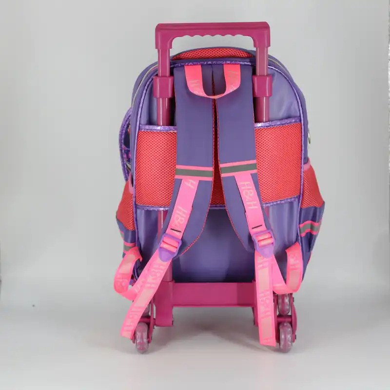 کوله پشتی چرخ دار طرح دختر کفشدوزکی کد800 به همراه جامدادی