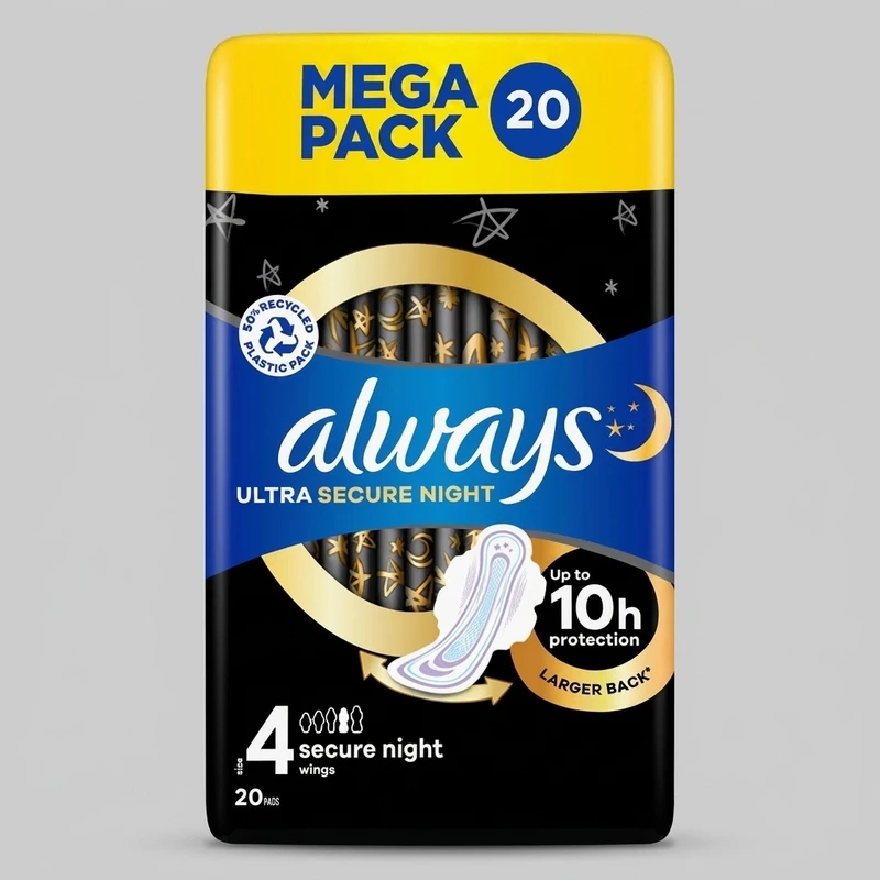 نوار بهداشتی الویز مدل Ultra Secure Night سایز 4 بسته 20 عددی