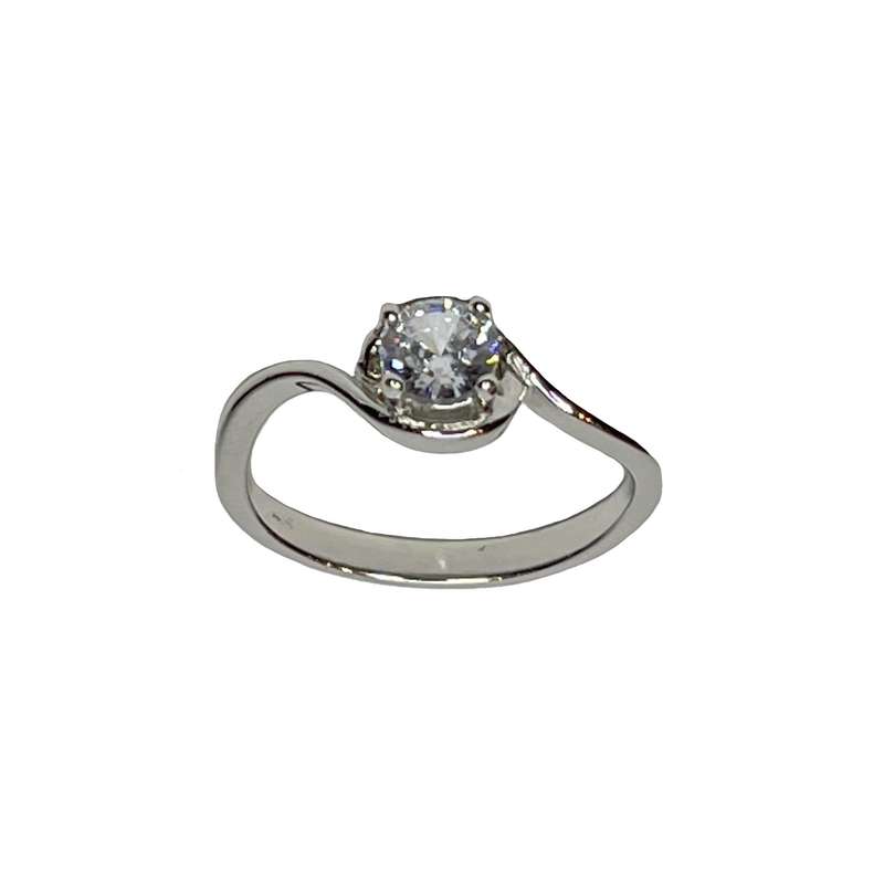 انگشتر نقره زنانه مدل تک نگین