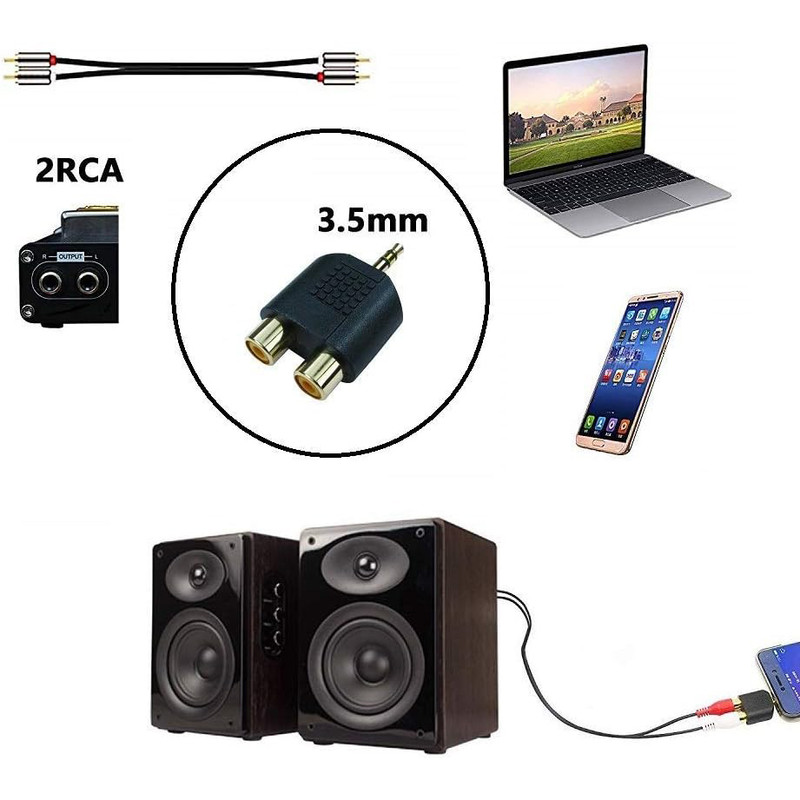 مبدل دو RCA به جک 3.5 میلی متری مدل 352