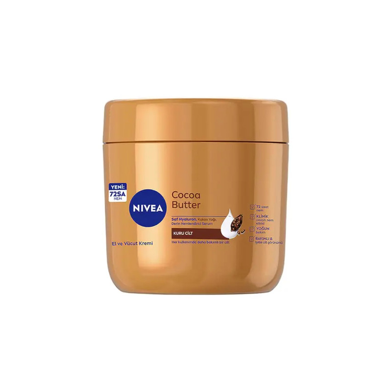 کرم مرطوب کننده دست و صورت نیوآ مدل Cocoa Butter مناسب برای انواع پوست حجم 400 میلی لیتر