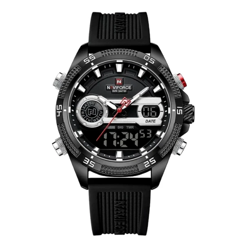 ساعت مچی عقربه‌ای مردانه نیوی فورس مدل دوزمانه کد NF 9223 BBG