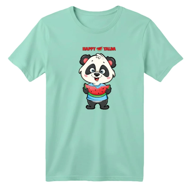 تی شرت آستین کوتاه بچگانه مدل پاندا هندوانه یلدایی کد 1