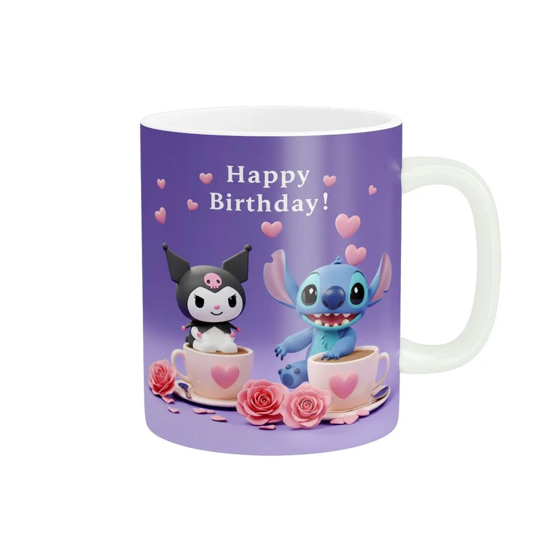 ماگ پاد آفرین طرح کرومی و استیچ مدل تولد مبارک کد 2102