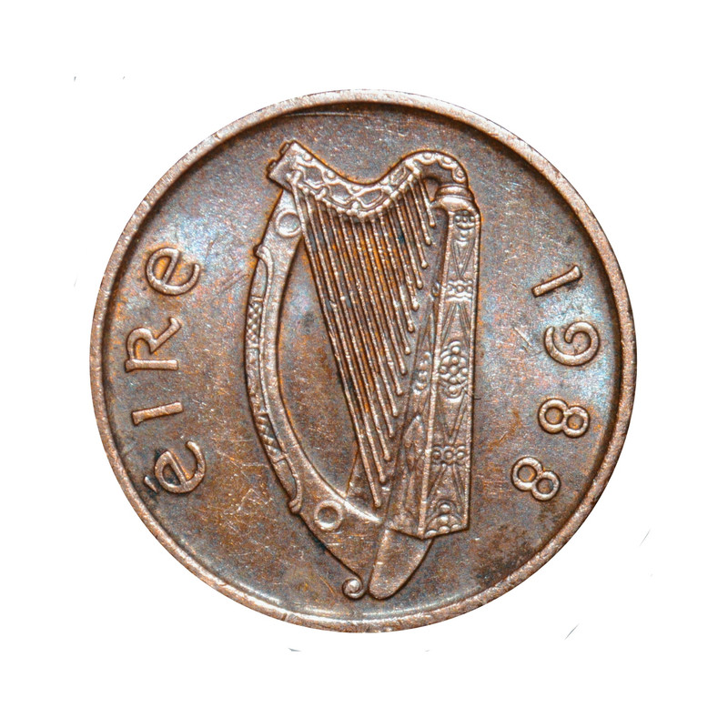 سکه تزیینی طرح کشور ایرلند مدل یک پنی 1988 میلادی