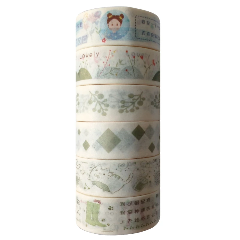 چسب نواری مدل واشی کد 105X عرض 1.5 سانتی متر مجموعه 6 عددی