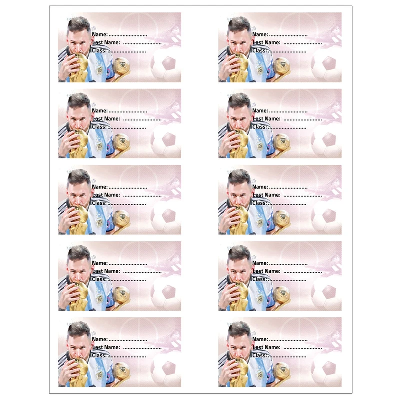 برچسب طرح لیونل مسی کد 003 بسته 10 عددی