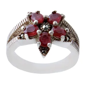 انگشتر نقره زنانه بازرگانی میلادی مدل یاقوت کد AW_451