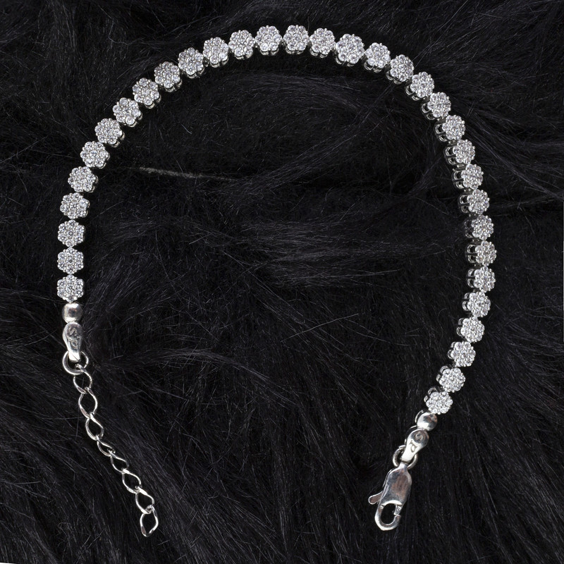 دستبند نقره زنانه مدل فلاور AMT-D035