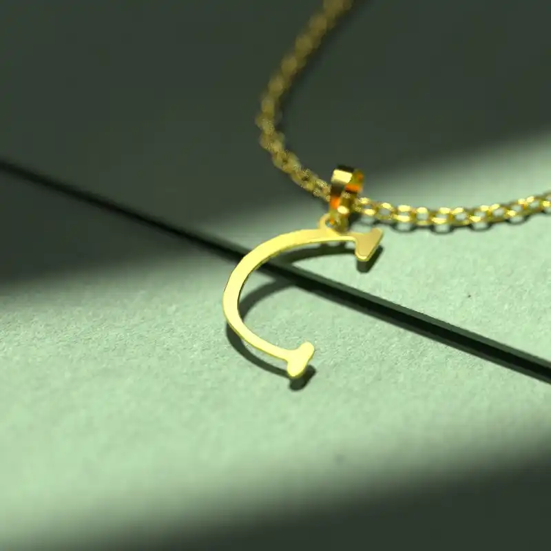 گردنبند طلا 18 عیار زنانه مدوپد مدل حرف C کد H3-1-1367