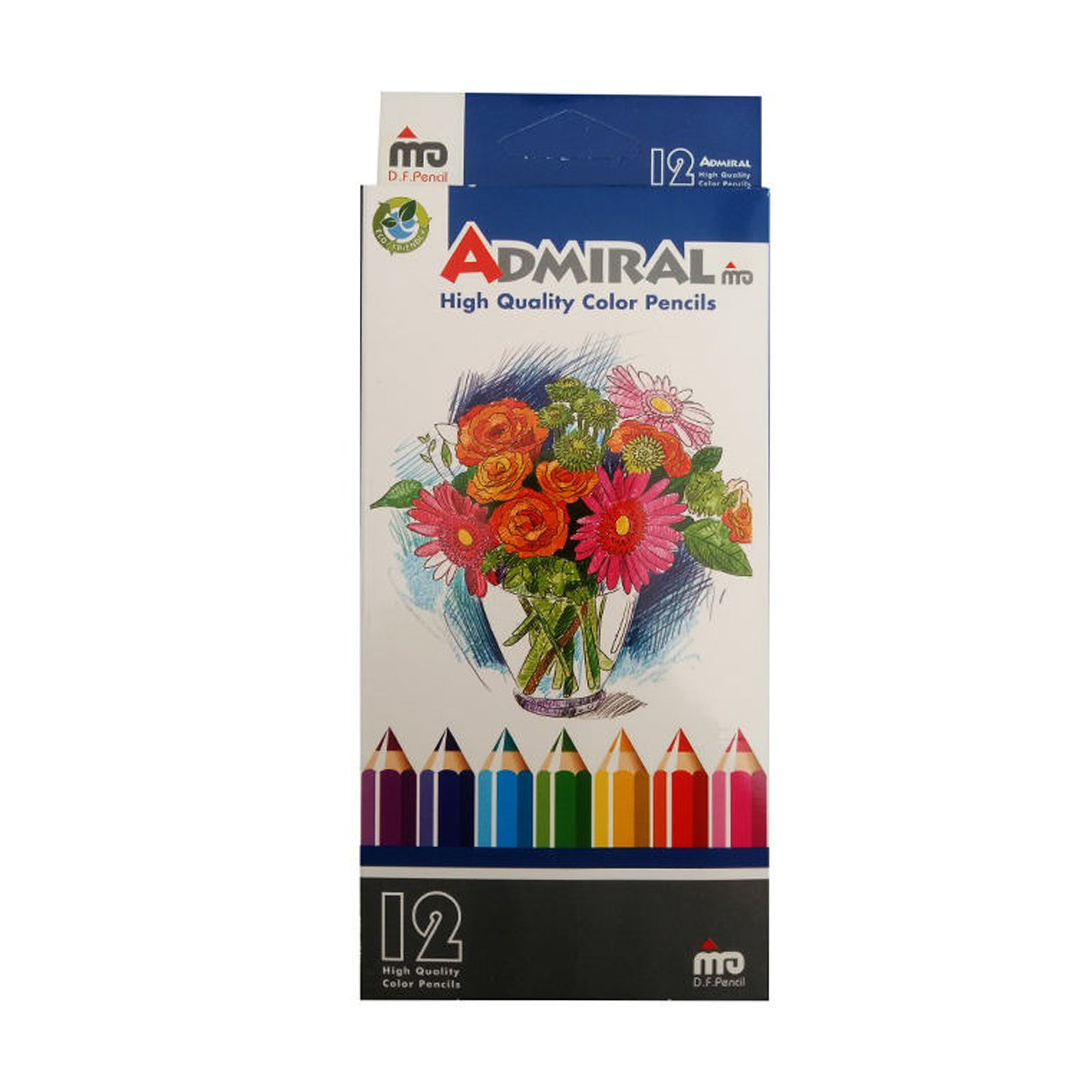 مداد رنگی 12رنگ آدمیرال مدل Flower