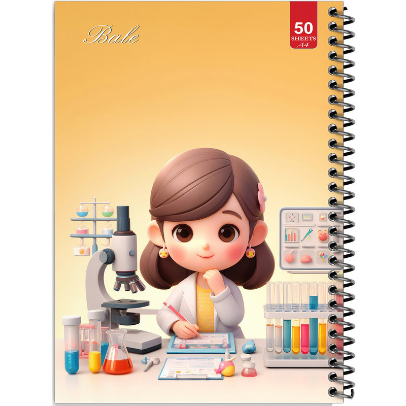 دفتر نقاشی 50 برگ انتشارات بله طرح دختر دانشمند کد A4-L696