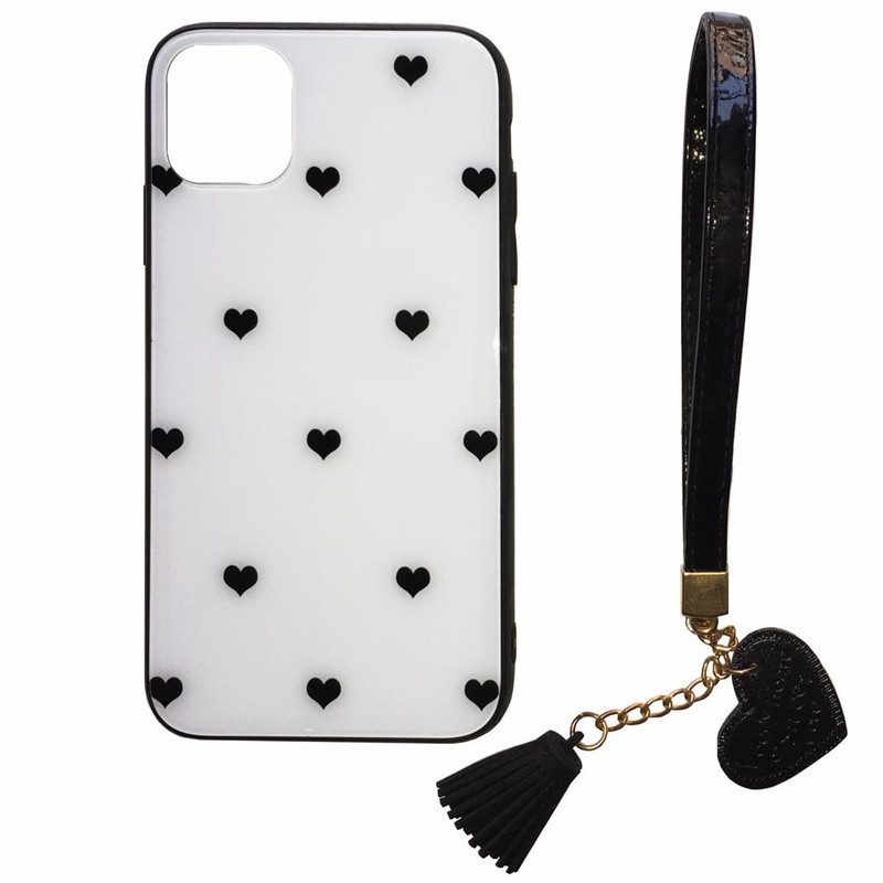  کاور مدل قلبی مناسب برای گوشی موبایل اپل مدل Iphone 11 به همراه بند