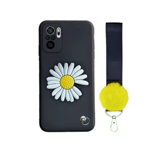 کاور قاب گارد مدل فانتزی طرح گل بابونه مناسب برای گوشی موبایل شیائومی  Poco M5s به همراه پاپ سوکت و بند